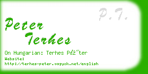 peter terhes business card